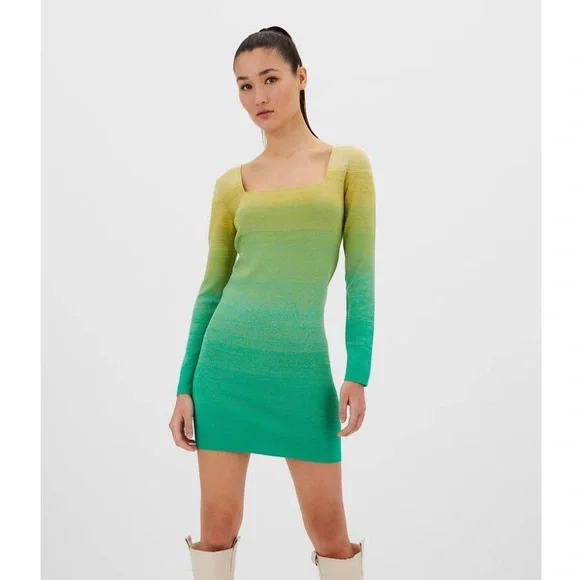 Dresses | Stradivarius Knit Mini Dress In Ombre Green | Poshmark